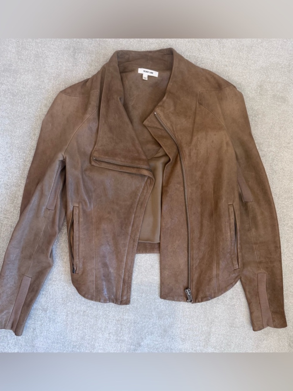 Helmut Lang Brown Leather Jacket Size 0